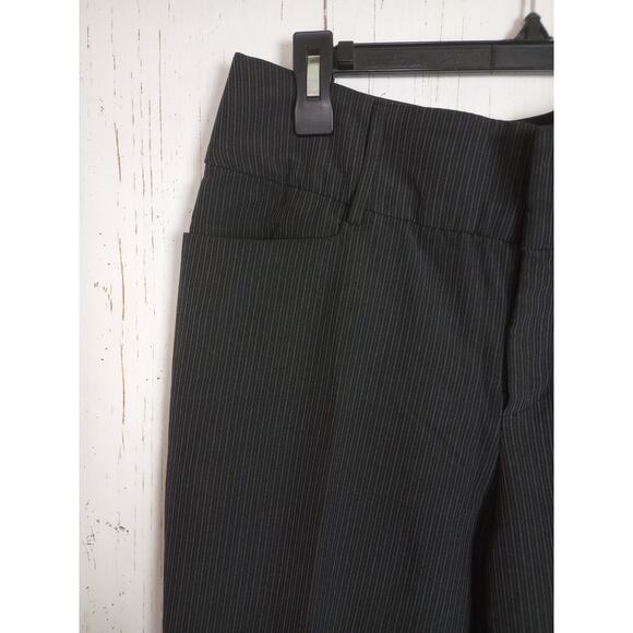 Apt 9 Women Dress Pants 10 Black Pin Striped Straight Leg - Picture 4 of 10